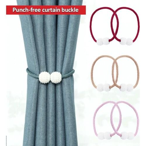 1Pc Pearl Magnetic Curtain Clip Tieback Home Decor Buckle Curtain Holder Hanging Ball Rope Straps Holdbacks Room Accessories