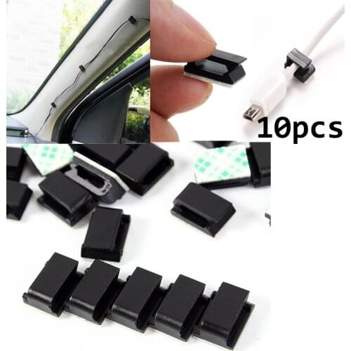 10pcs/lot Self-Adhesive Car Cable Organizer Clips Cable Winder Drop line Holder Management Desk Wire Tie Fixer Cable Winder