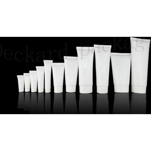 100pcs 60g/80g/100g white empty plastic tube for cosmetics packaging, bottle plastic tubes ,hand cream tube ,lotion container
