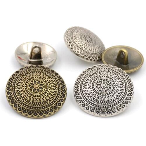 100 pcs/lot Antique Silver Copper Metal Button Retro Jeans Coat Jacket Button Clothes Decorative Buckle Accessories