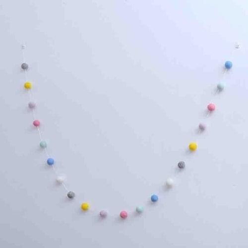 2M 20balls Creative Handmade Wool Ball Baby Tent Decor Nordic Style Garland Pom Hanging String For Kids Room Decoration Crafts