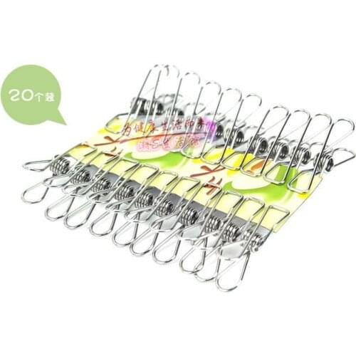 20pcs/lot stainless steel clip clamp windproof clip clothes peg underwear clip mosquito net multifunctional metal clip