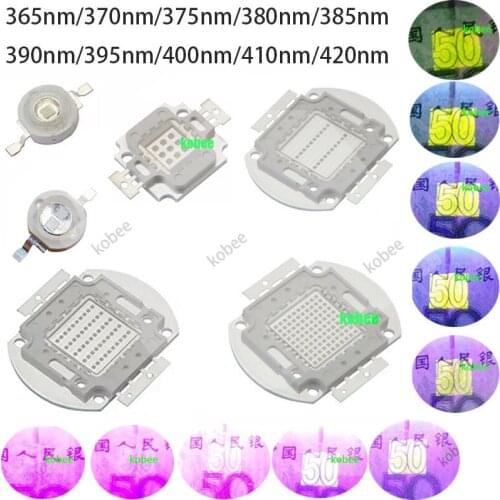 3W 10W 20W 30W 50W 100W High Power Light UV Purple LED 365nm 370nm 385nm 390nm 395nm 400nm 405nm High Power Light
