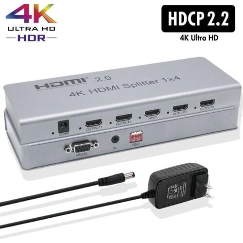 4K 1x8 HDMI 2.0 Splitter 1 IN 2 4 6 8 Output 1x2 1x4 HDMI Splitter Video Converter 4K 60HZ 3D EDID RS232 for PS4 PC DVD To TV