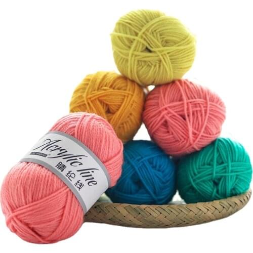 50g/roll Acrylic Knitting Yarn Crochet Thread Puffy Colorful DIY Needlework Hook Woven Bag Scarf Shoes Slippers Craft Supplies