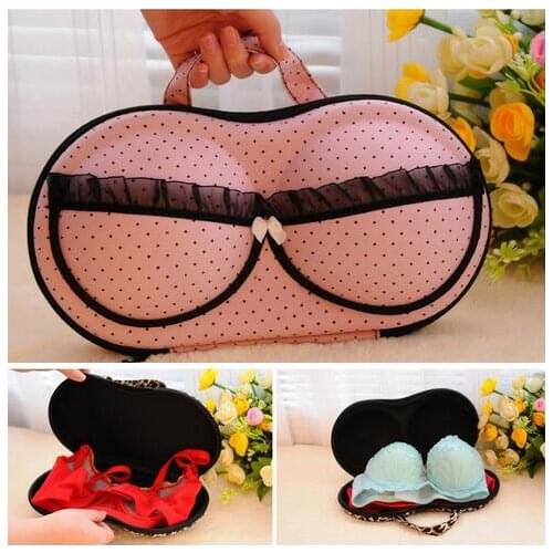 6.5*16.5*32cm Portable Travel Bra Bag Anti-Press EVA Bra Storage Box Household Underwear Storage Bags