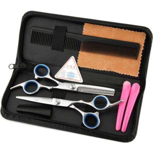 7PCS/set Scissors Cutting Shears Salon Professional Barber Hair Cutting Thinning Hairdressing Set Styling Tool Hairdressing Comb