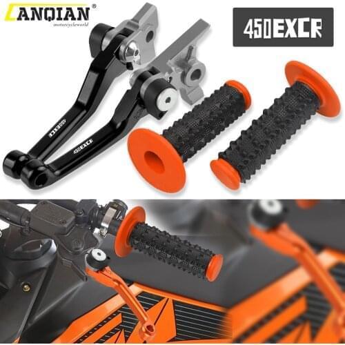 Motorcycle Aluminum Dirt Bike Brake Clutch Levers Rubber Handle Bar Grip For 450EXCR 450 EXCR 2007 2008 2009 2010 2011 2012 2013