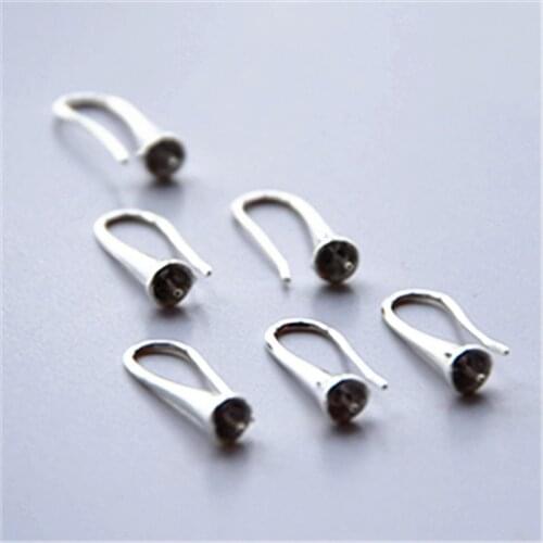 Free 20PCS Wholesale Lot Findings Bright 925 Sterling Silver Earring Bail Trumpet Hook Ear Wires For Swa Crystal FY-06