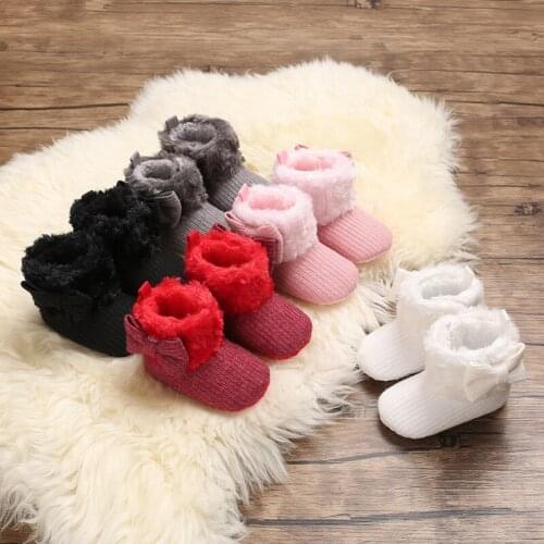 Baby Kid Girls Knitted Cute Boots 5 Colors Toddlers Soft Sole Short Warm Soft Snow Boys Girls Boots Shoes 0-18 Months