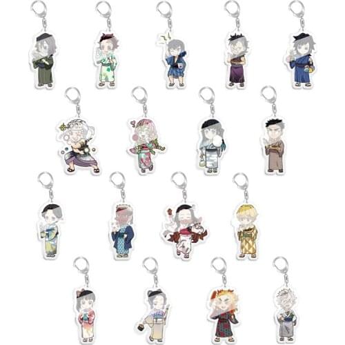 5pcs 10pcs Demon Slayer Uzui Tengen Kanroji Mitsuri /Rengoku Shinjurou Agatsuma Zenitsu Kamado Nezuko Pendant Keychain Keyring