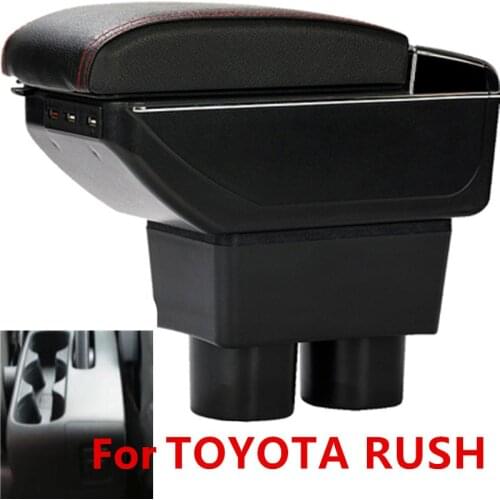 For TOYOTA RUSH ARMREST armrest box USB Charging heighten Double layer central Store content cup holder ashtray accessories