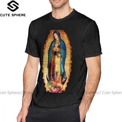 Catholic T Shirt Our Lady Of Guadalupe Tilma Replica T-Shirt 100 Percent Cotton Printed Tee Shirt Cute Fashion Tshirt