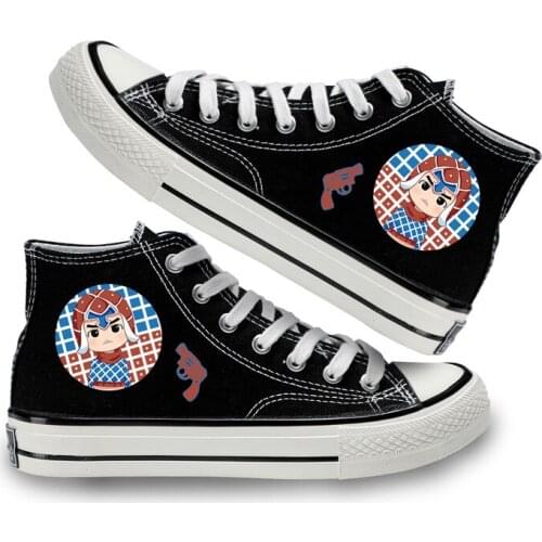 Unisex Anime Cartoon Kujo Jotaro Casual Ankle Canvas Shoes Jonathan Joestar Flats Duck Shoes Sneakers