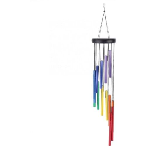 Colorful Tube Wind Chimes Window Hanging Decor Home Outdoor Garden Yard Decor Ornament Suncatcher Chakra Colors Balls