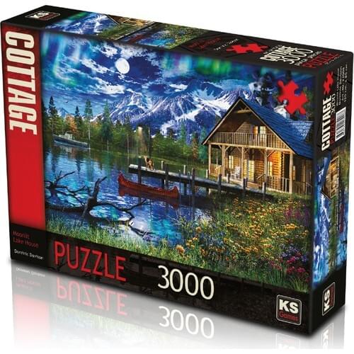 Ks Games 3000 Piece Jigsaw Puzzle Moonlit Cabin Retreat