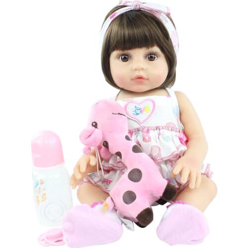 19 Inch Full Body Soft Silicone Reborn Baby Doll Like Real 48 CM Vinyl Princess Bonecas Birthday Gift Girls Bathe Bedtime Toys