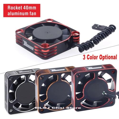 Rocket 40mm Alloy Cooling Fan Rotates at 16000 RPM 8.5V For 1/10 1/8 RC Car 3660 4068 4076 Brushless Motor