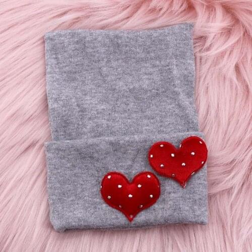 Lovely newborn baby hat for girls boys toddler children cotton sleep summer autumn beanie fashion heart cute warm solid caps