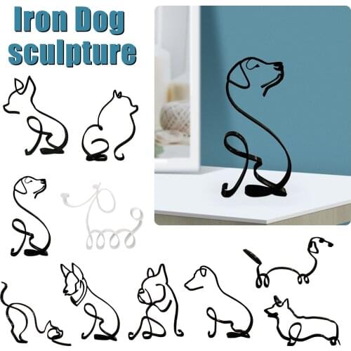 Dog Abstract Line Minimalist Wall Minimalist Art Sculpture Modern Art Creative Ornaments For Living Room Wall Decoration #T2P
