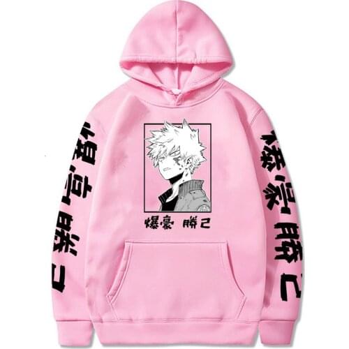 Fashion Pink Hoodies 3D My Hero Academia Katsuki Bakugo Hoodies Sweatshirt Unisex Anime Clothes Men Women Cosplay Costume
