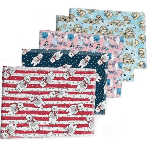 Cartoon Twill Polyester Cotton Bear Fabrics Diy Dress Bedding Decoration Sofa Sewing Towel Wholesale 50*145cm