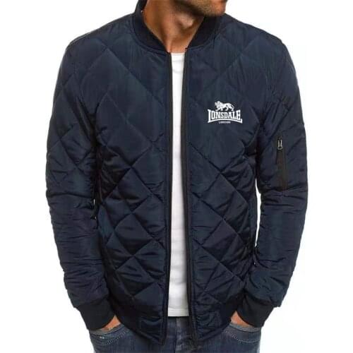 LONSDALE Mens Fashion Jacket Zipper Comfortable Padded Jacket Winter Snowy Weather Warm Classic Style Mens Jacket Stand Collar