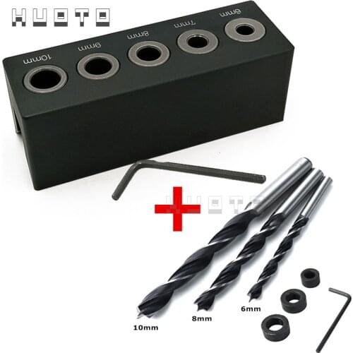 Handheld High Performance Straight Angle Drill Guide Bit 6/7/8/9/10mm 90 Degrees Doweling Jig Woodworking Tool