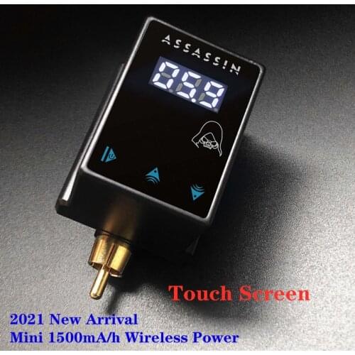 New Professional Wireless Tattoo Mini Power Touch screen display RCA Connection 1500mA/h For Tattoo Machine Free Shipping
