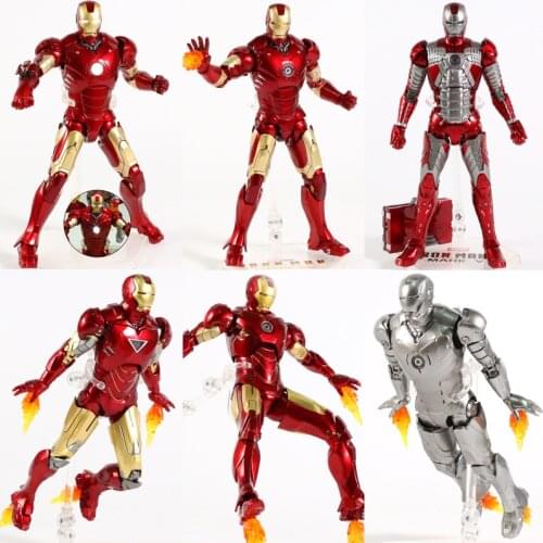 Original Genuine Marvel Iron Man Mark II III IV MK 2 3 4 PVC Action Figure Collectible Model Toy