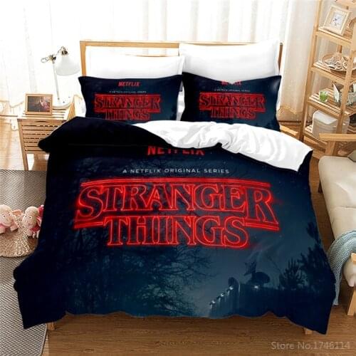 Stranger Things 3D Print Duvet Cover Set Twin Full Queen King Size Bedding Set Comforter Cover Pillowcase for Home Bedroom Decor