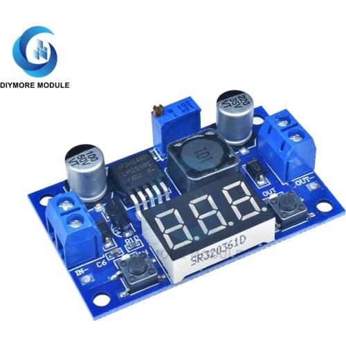 LM2596 DC-DC Step-Down Power Supply 4-40V to 1.25-37V 2A Adjustable Voltage Regulator Converter Module with LED Digital Display