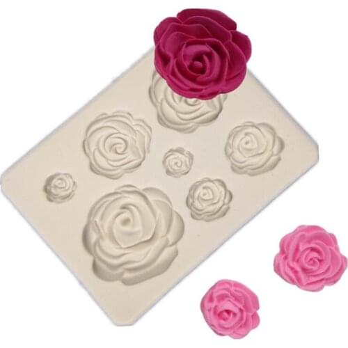 Rose Flowers Fondant Silicone Mold 3D Craft Chocolate Candy Resin Clay Mold Cake Decorating Tools kitchen Pastry Baking Tools