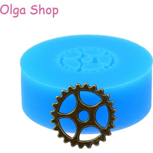 ST009 Silicone Mould - Steampunk Cogs and Gears 14mm - Cake Decoration Bakeware Candle Polymer Clay Molds, Mold Food Safe