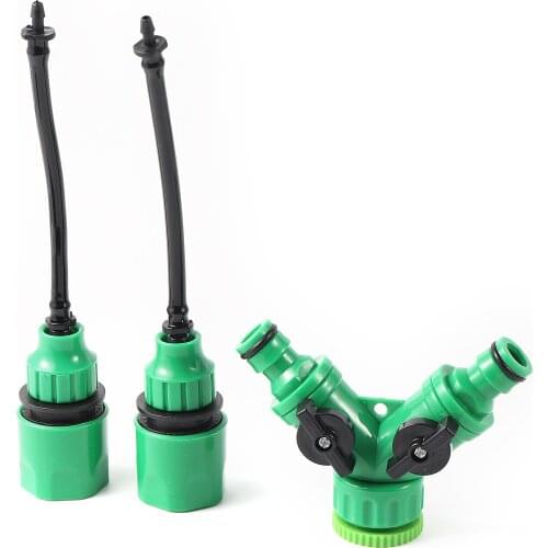 Y-Type Tap Connectors With Quick Adapter For 3/5mm Hose Garden Irrigation Water Splitter For 1/8'' Tubing Fittings 1 Set