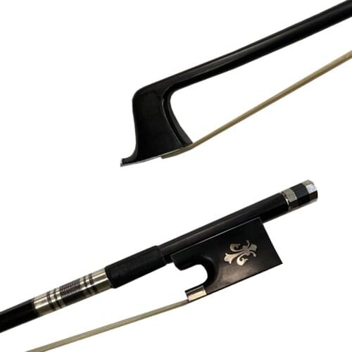 Yinfeel 5pcs NEW 4/4 Black Carbon Fiber Violin Bow 4/4Violin Bow Nickel Silver Ebony FLEUR DE LIS Frog Free shipping