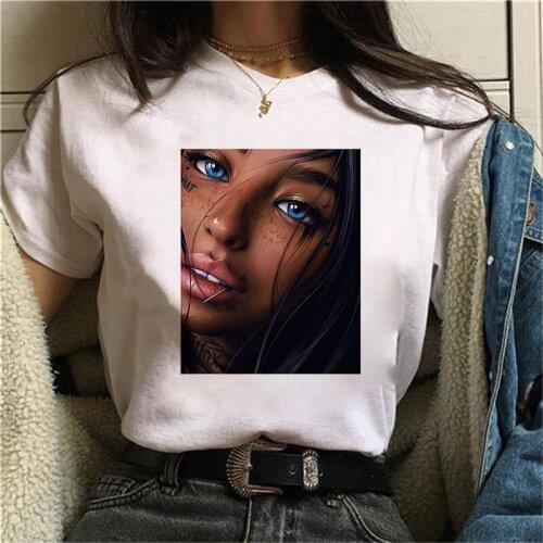 Fashion 2020 Summer T Shirt Woman Harajuku Kawaii Beautiful Black Girl Female T-shirt Leisure Streetwear Ropa Mujer Tshirt Top