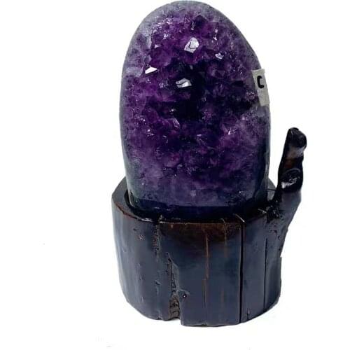 1pcs Natural Amethyst Geode Quartz Cluster Crystal Specimen Energy Healing