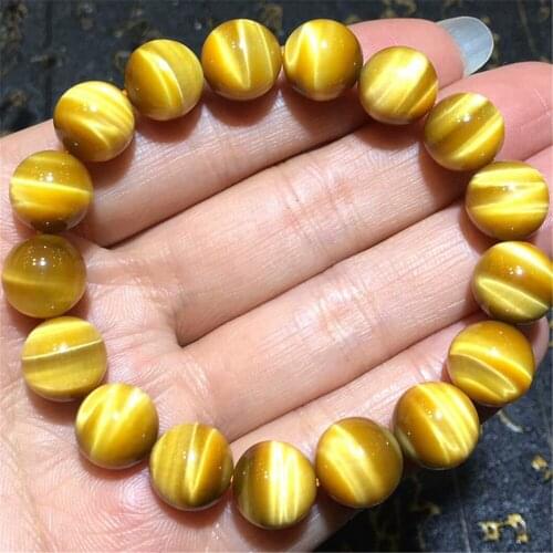 Top Natural Gold Yellow Tigers Eye Bracelet For Women Men Crystal Round Beads Stone Stretch AAAAA 8mm 10mm 12mm 14mm 16mm 18mm