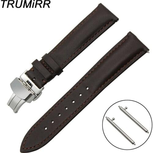 18mm 20mm 22mm Quick Release Watch Band Butterfly Buckle Strap for Breitling Men Women Genuine Leather Belt Bracelet Black Brown