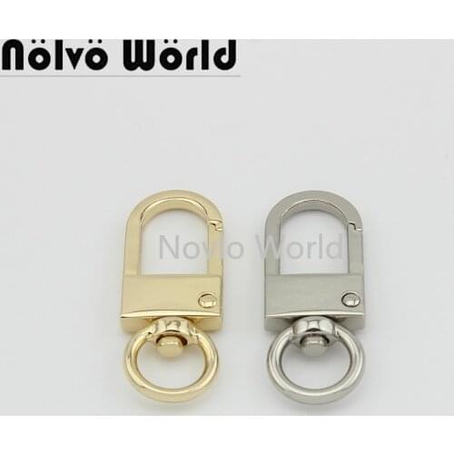 Nolvo World 5-20-100pcs 2 colors 49*12mm 1/2" round head metal buckles snap hooks for handbags purse
