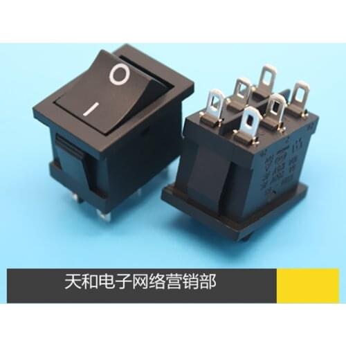 20pcs/KCD1-B3 202 6Foot2File Black Medium Become warped plate Waveform Appliances Power SupplyShip typeswitch