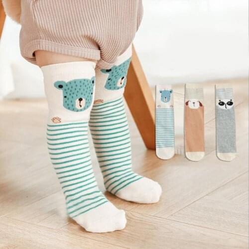 3 Pairs/lot Childrens Socks Carton Lion/fox Design Spring Boy Tube Socks Newborn Baby Socks Cotton Infant Socks for Girls Meias