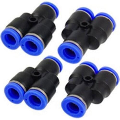 4 Pcs 6mm Y Union Push in to Connect Pneumatic Fittings