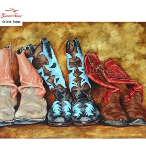 5D DIY diamond painting full square cross stitch inlaid Three pairs of shoes Diamond embroidery rhinestones painting boots