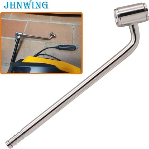 6.5" Long Angled Head Dual Foot Nickel Plated Air Chuck 8mm 5/16" Hose Barb Tire Inflating Tool 1pc Free Shipping