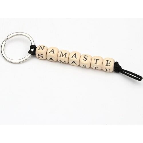 Custom Key Ring Personalised Keyring Keychain Name Wood Xmas Gift Bagpack Tag Favour Gift Letter Handmade
