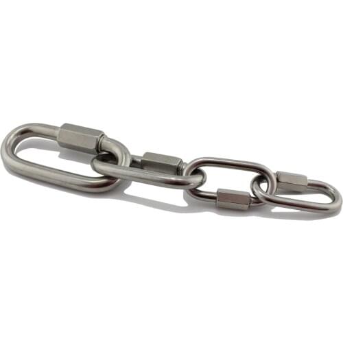 Stainless Steel Chain Quick Link Marine Oval Thread Carabiner Chain Connector Keychain Buckle Locking Carabiner 7mm 8mm 9mm 10mm