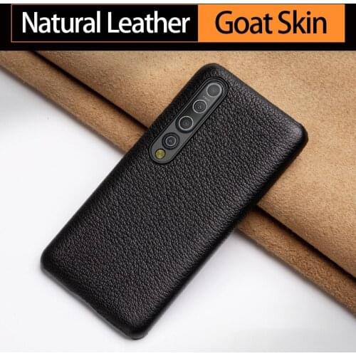 Genuine Leather Phone Case For Xiaomi Mi 10 9 Pro 8 SE Mix 2 2S Luxury Natural Goat Skin Back Cover Sheep Skin Funda Capa