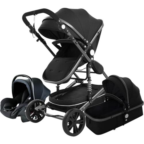 High Landscape Baby Stroller 3 in 1 With Car Seat Pink Stroller Luxury Travel Pram Car seat and Stroller Baby Carrier Pushchair